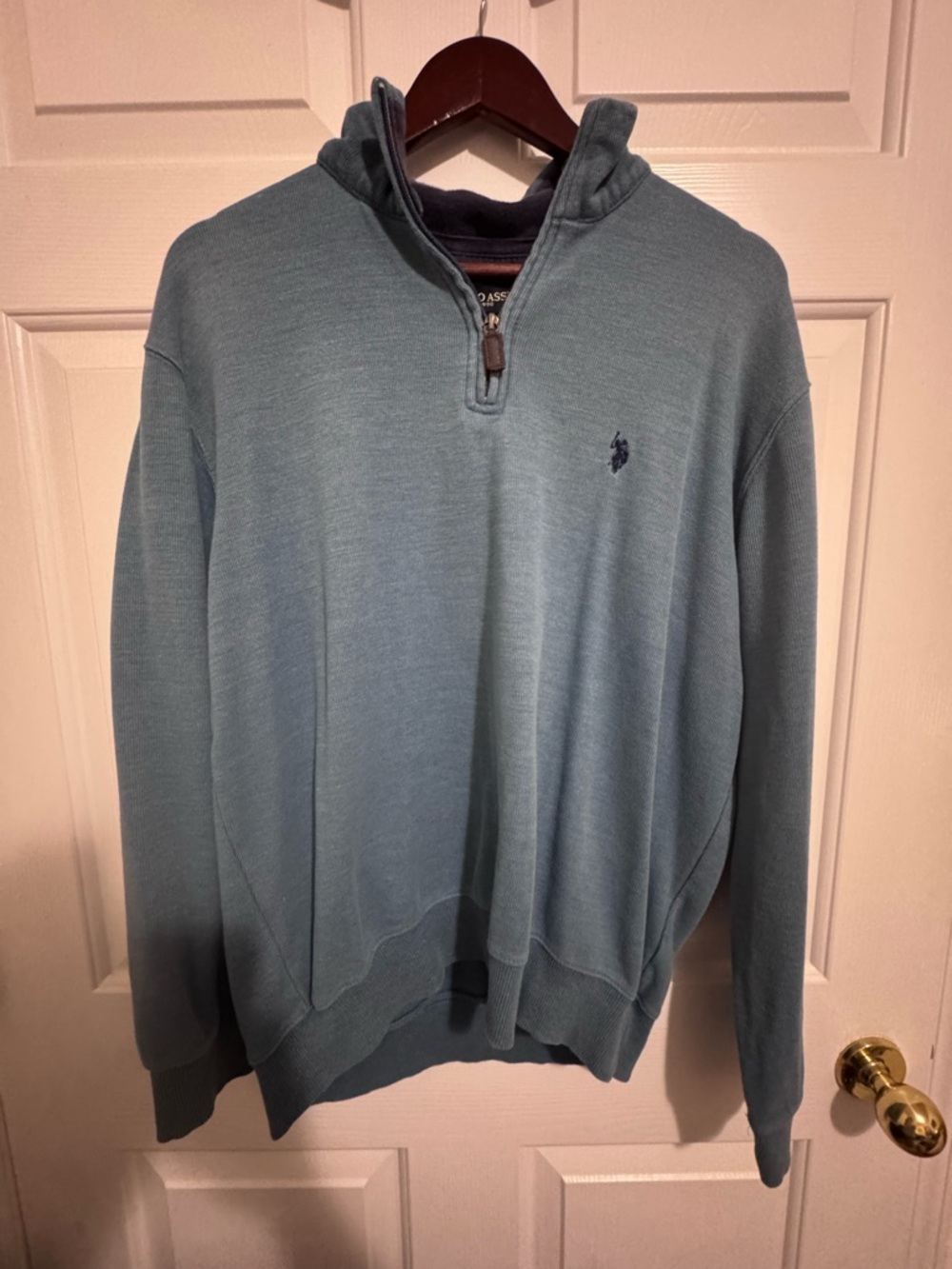 U.S. Polo Assn. Men's Light Blue Quarter-Zip Sweater